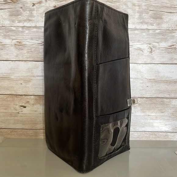 Black Leather Bifold Wallet/CC Organizer, Vintage - Picture 4 of 8